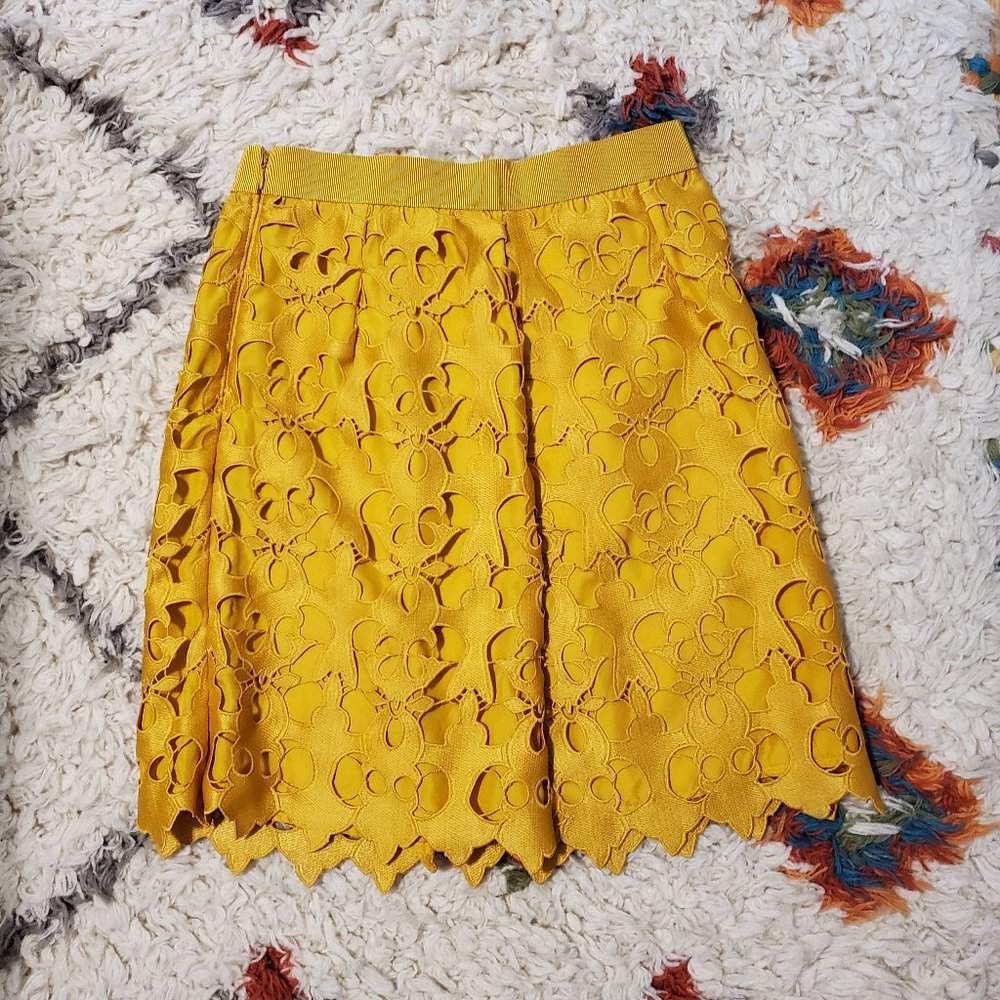 LOFT | Yellow Lace Skirt